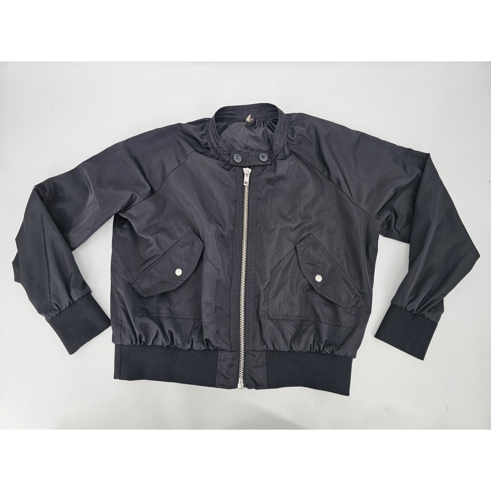 Free People Womens Jacket Midnight Bomber Pockets Full Zip Black Size Medium